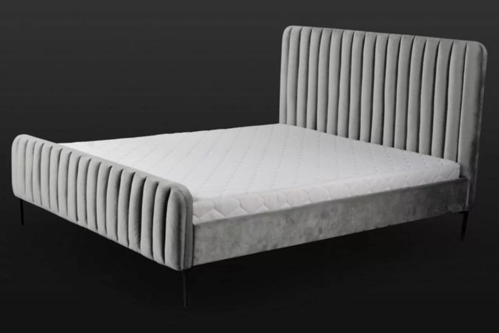 JVmoebel Bett Graue Doppel Schlafzimmer Möbel Design elegant Stoff Einricht günstig online kaufen