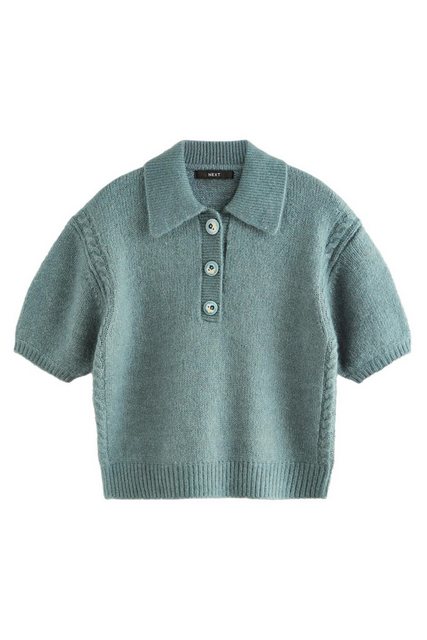 Next Strickpullover Weiches, kurzärmeliges Strick-Polohirt mit Wolle (1-tlg günstig online kaufen