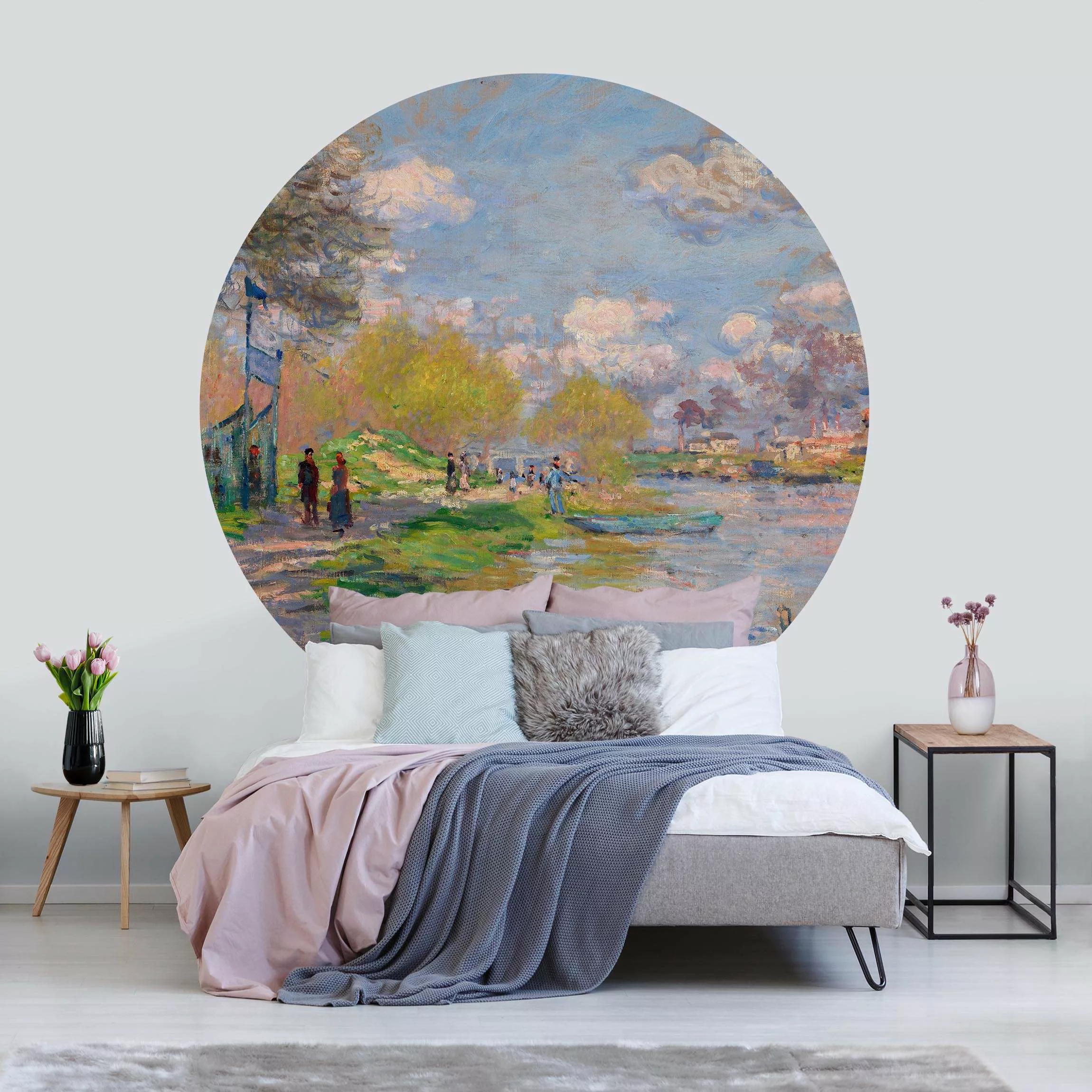 Runde Fototapete selbstklebend Claude Monet - Seine günstig online kaufen