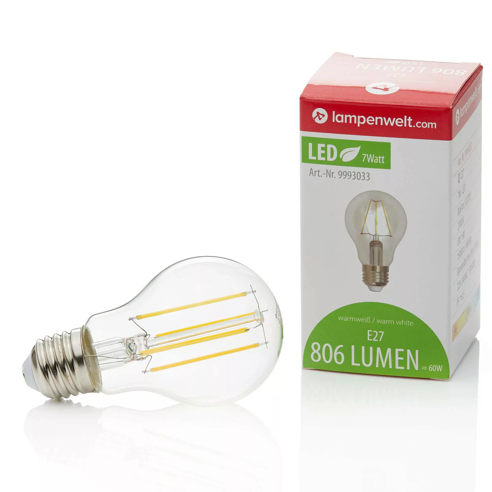 Lindby LED-Leuchtmittel, Filament, E27, 7W, klar, 2.700K günstig online kaufen