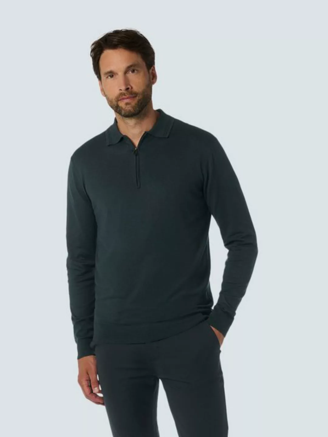 NO EXCESS Rundhalspullover No Excess Polo-Pullover mit halbem Reißverschlus günstig online kaufen