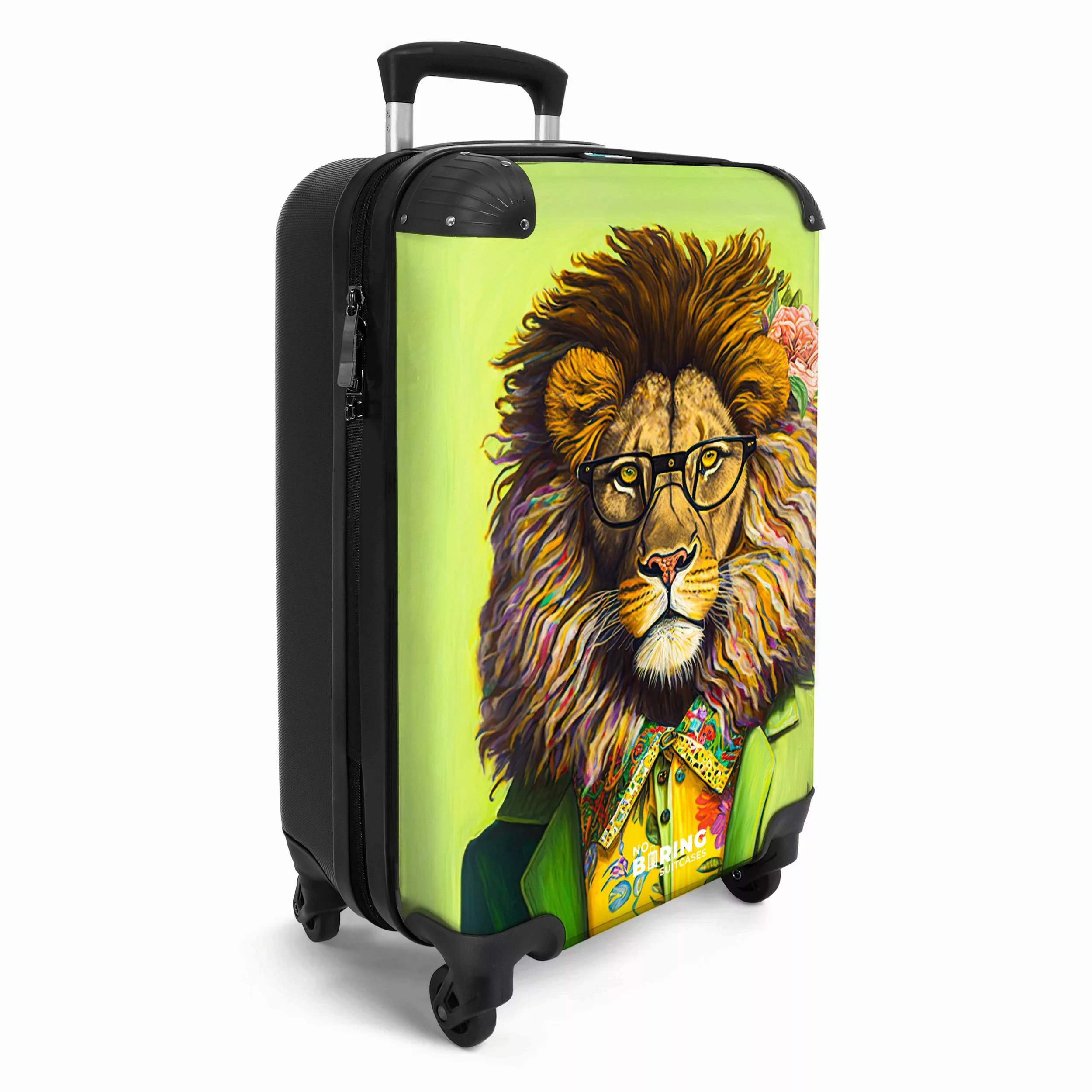 NoBoringSuitcases.com© Hartschalen-Trolley Löwe - Mensch - günstig online kaufen
