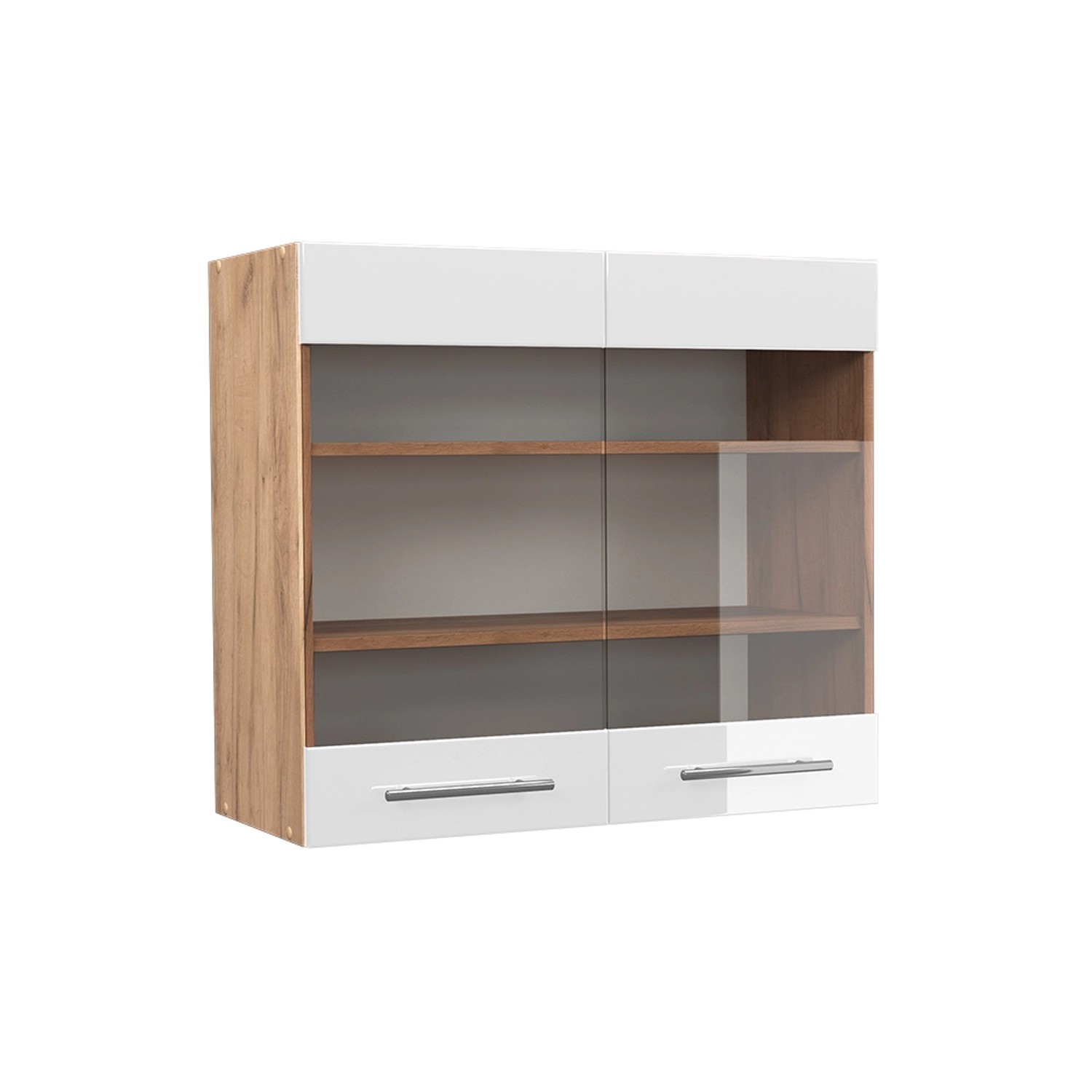 Vicco Glashängeschrank Fame-Line, Weiß Hochglanz/Goldkraft Eiche, günstig online kaufen