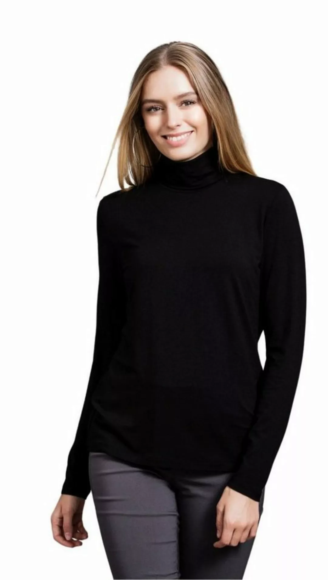 Estefania for woman Rollkragenshirt Basic Langarm-Rolli mit gerafften Ärmel günstig online kaufen