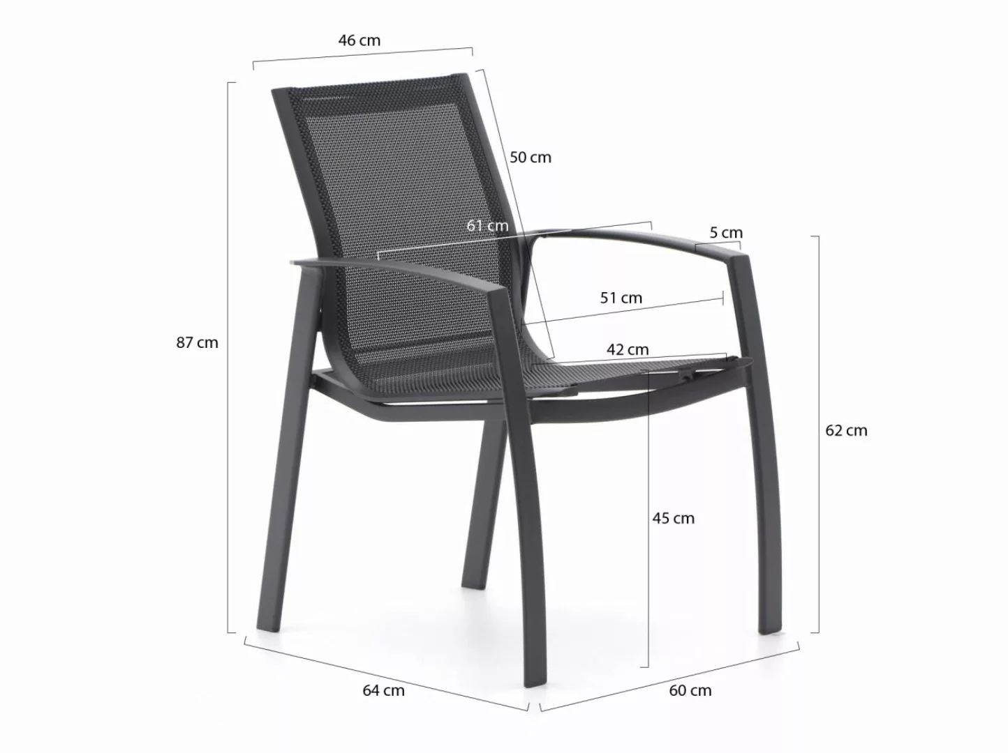 R&S Design Altea/Caluso 160 cm Gartenmöbel-Set 5-teilig stapelbar günstig online kaufen