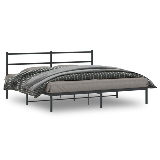 furnicato Bettgestell mit Kopfteil Metall Schwarz 193x203 cm (1-tlg) günstig online kaufen