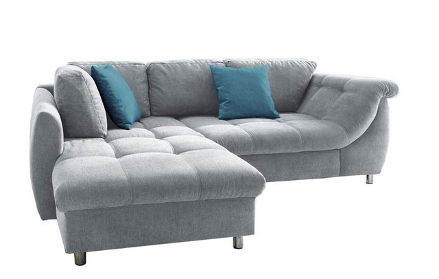 luma-home Ecksofa 17104, mit Bettkasten 250x190 cm, Ottomane links, Bettfun günstig online kaufen