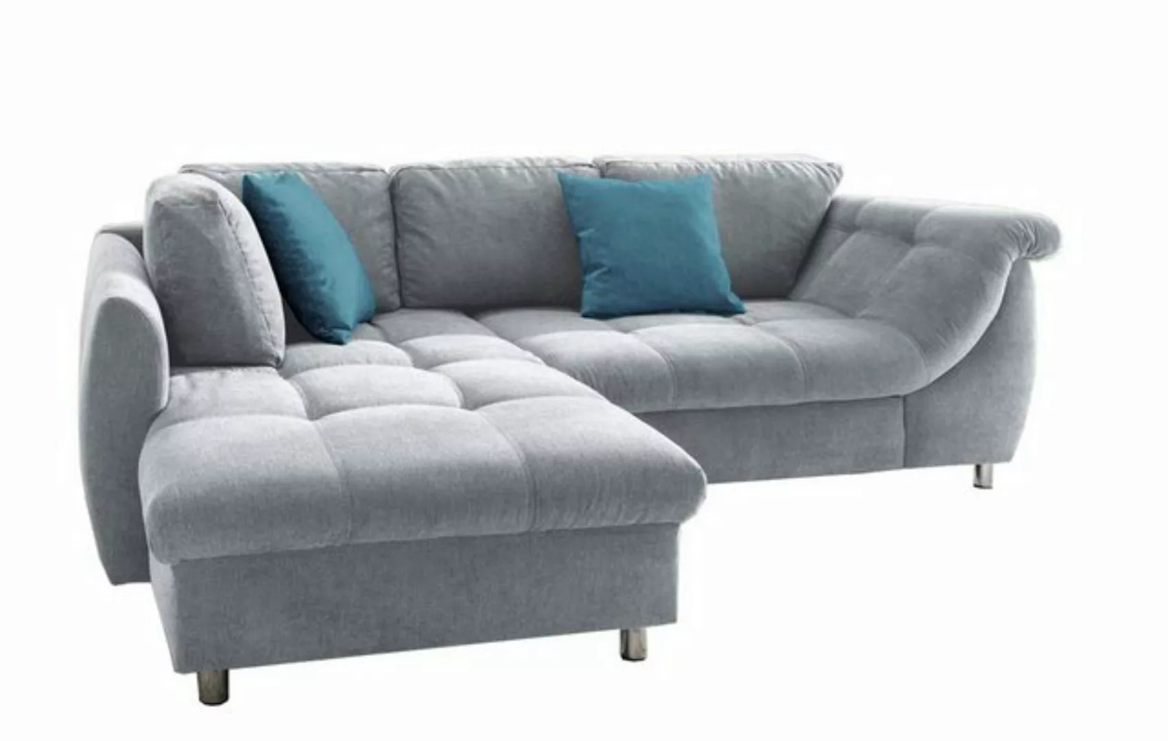 luma-home Ecksofa 17104, mit Bettkasten 250x190 cm, Ottomane links, Bettfun günstig online kaufen