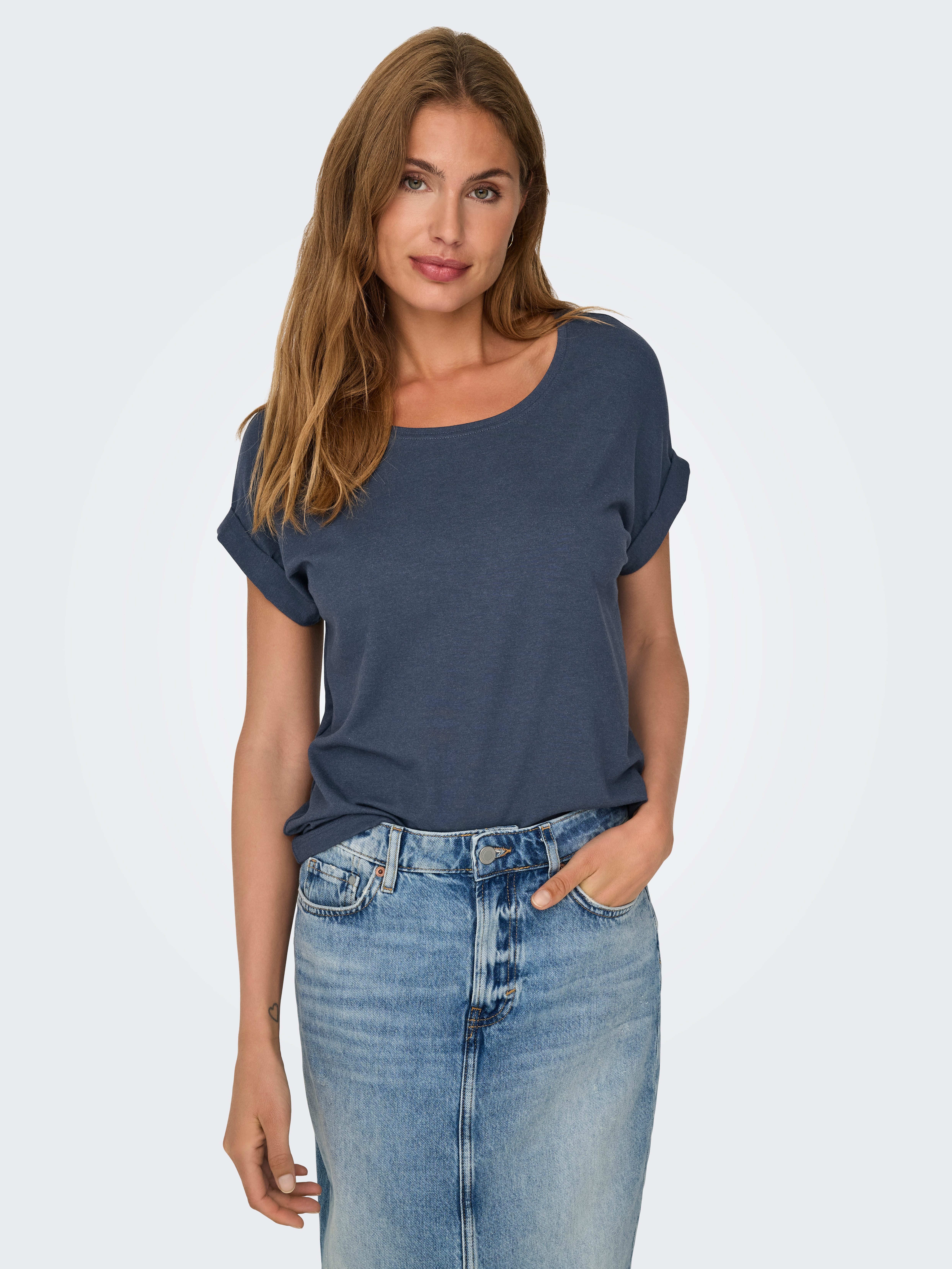 ONLY T-Shirt "ONLMOSTER – Kurzarmshirt mit Aufschlag und klassischem Look", günstig online kaufen