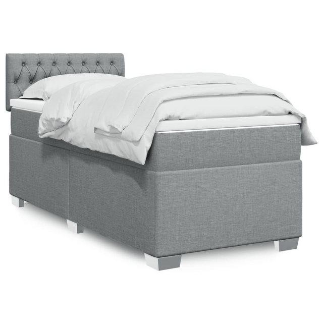 vidaXL Boxspringbett mit Matratze Hellgrau 90x190 cm Stoff2097783 günstig online kaufen