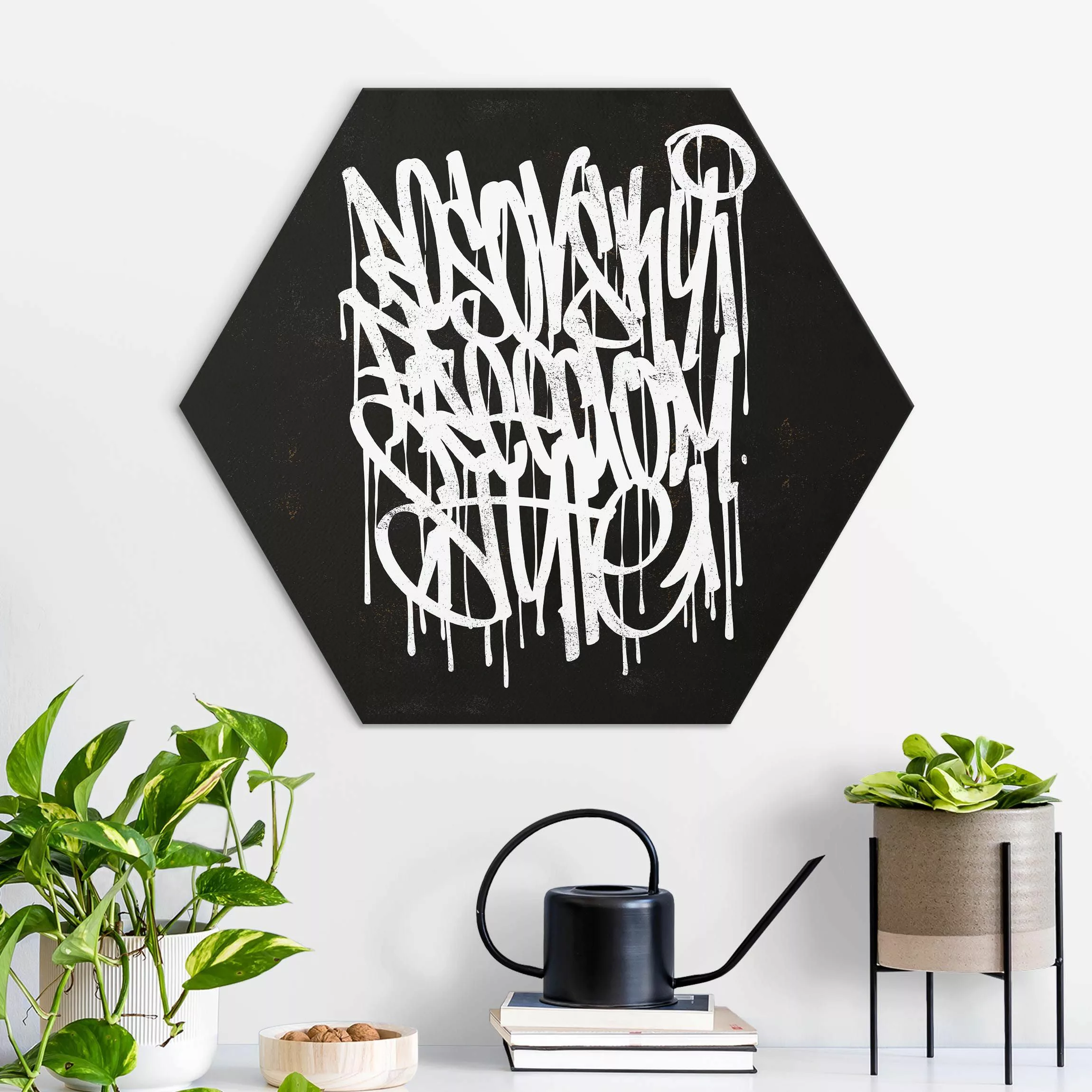 Hexagon-Alu-Dibond Bild Graffiti Art Freedom Style günstig online kaufen