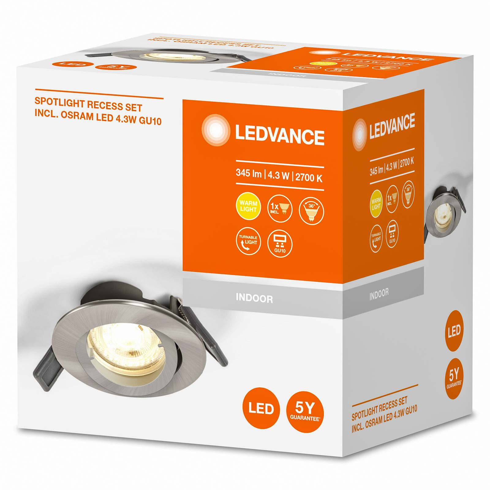LEDVANCE Recess Twistlock Einbau IP20 nickel günstig online kaufen