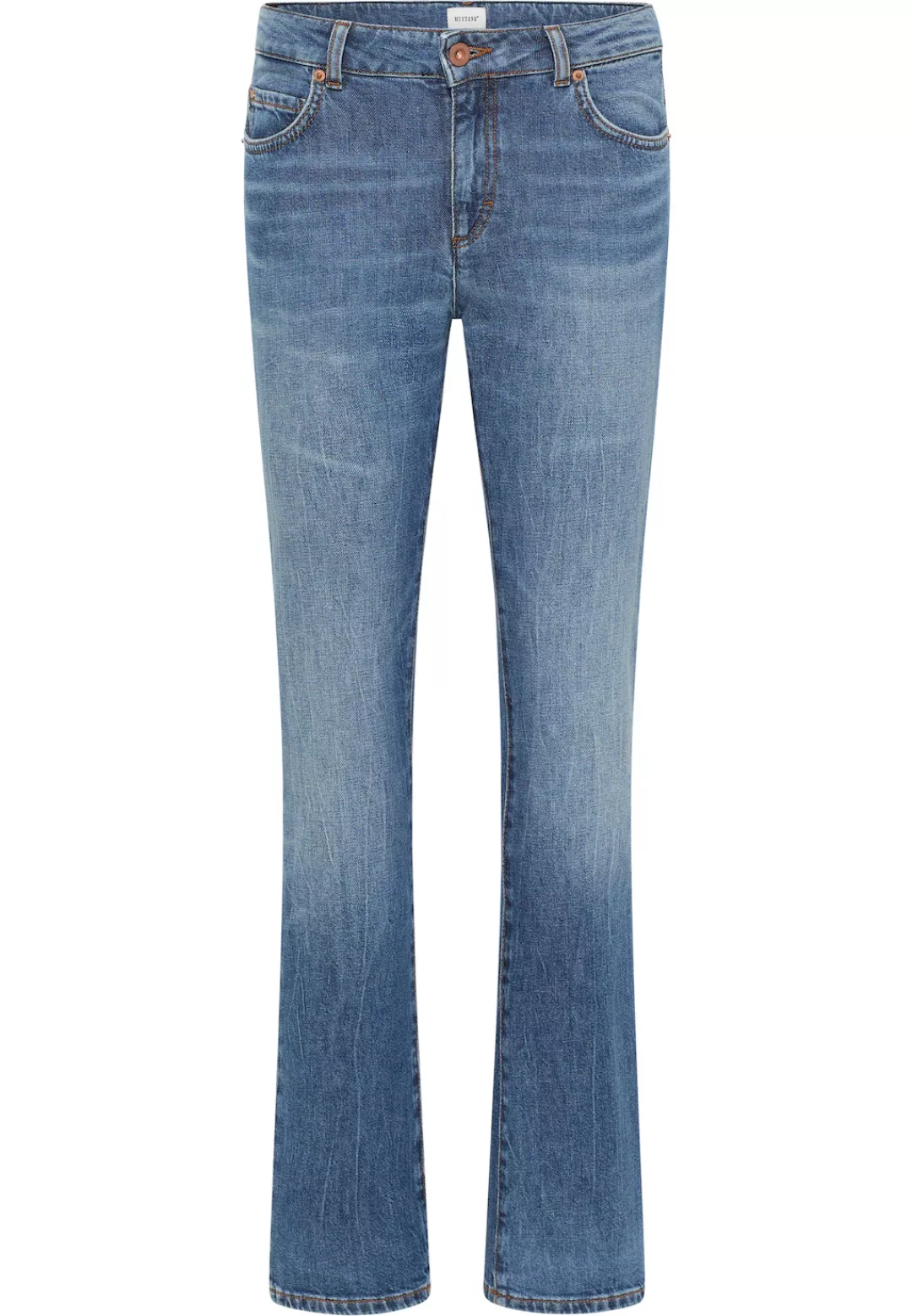 Mustang Damen Jeans CROSBY Relaxed Straight Fit - Blau - Blue Denim günstig online kaufen