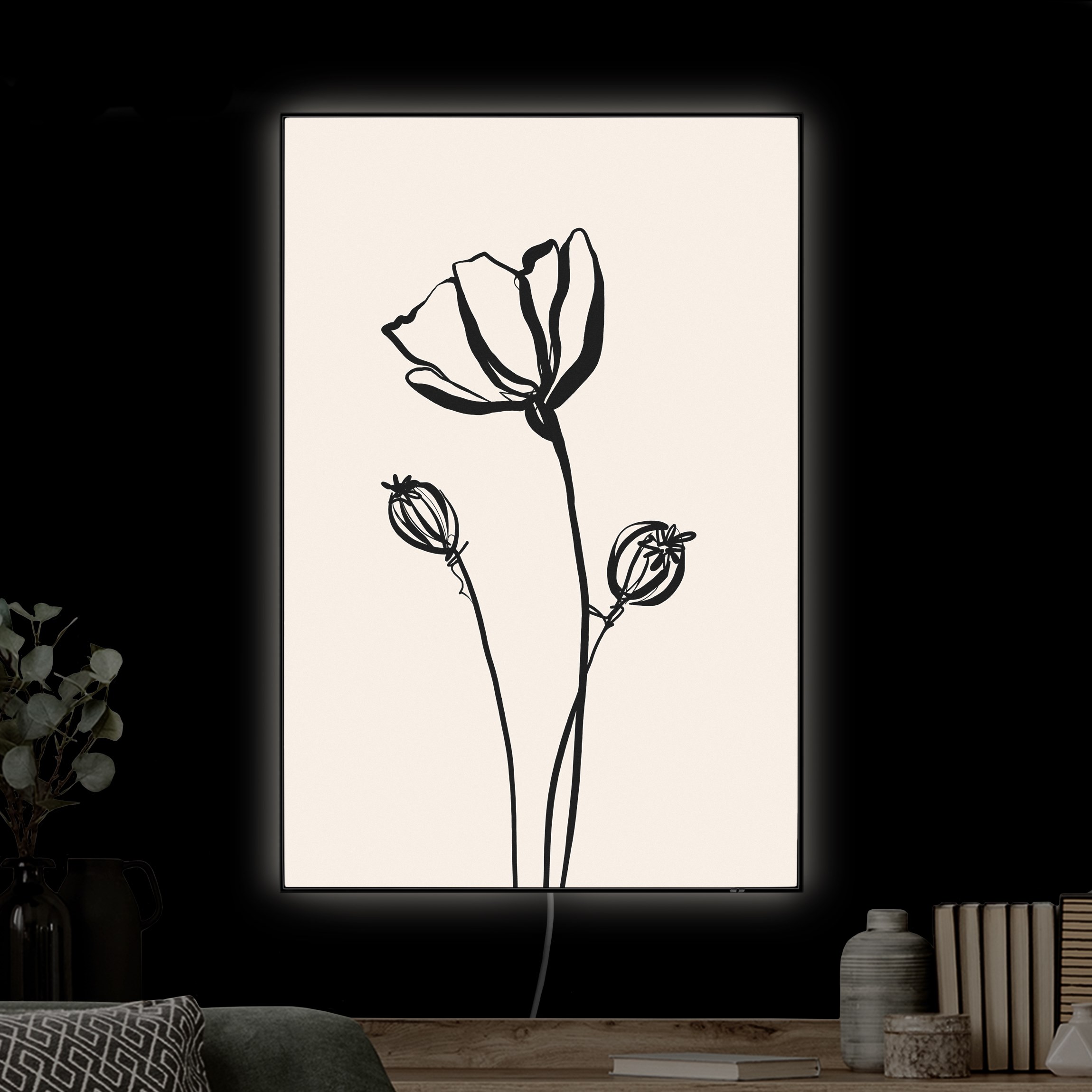 LED-Wechselbild Mohn Illustration II günstig online kaufen