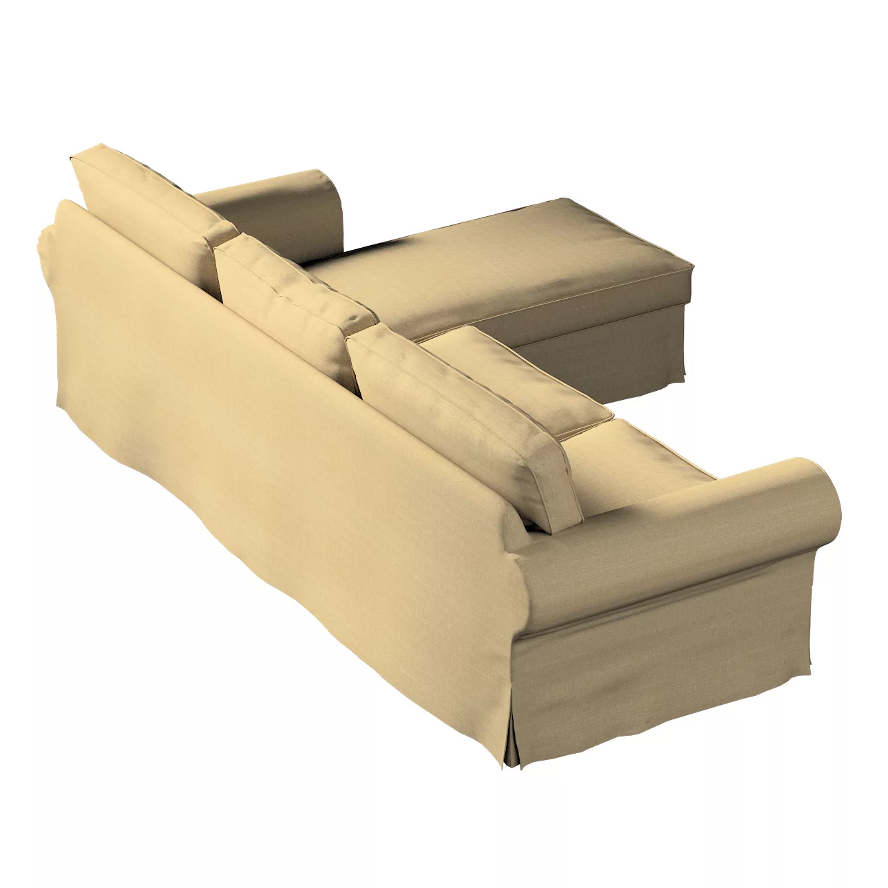 Bezug für Ektorp 2-Sitzer Sofa mit Recamiere, dunkelbeige, Ektorp 2-Sitzer günstig online kaufen