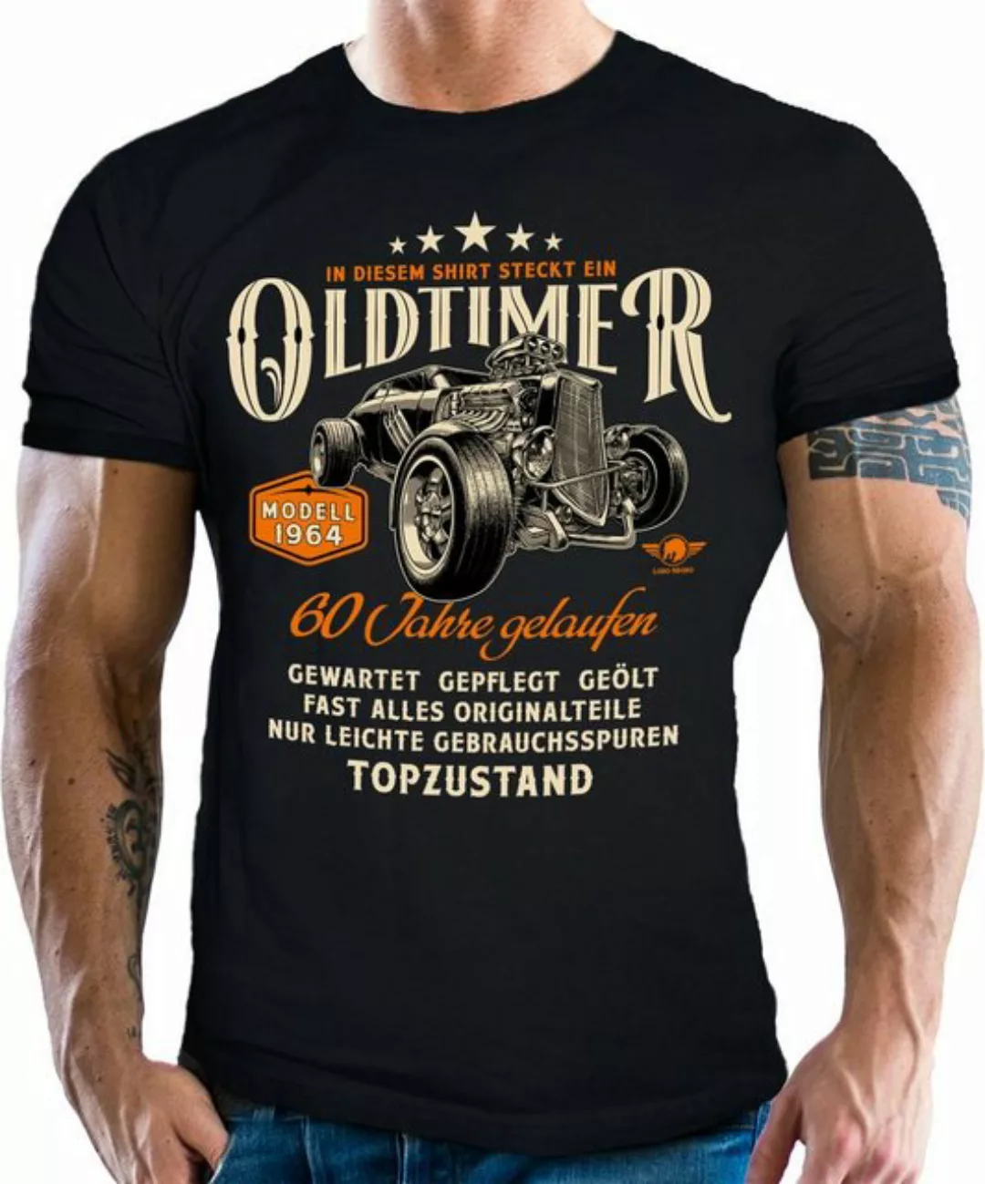 LOBO NEGRO® T-Shirt Geschenk für Männer zum 60. Geburtstag: Oldtimer Modell günstig online kaufen