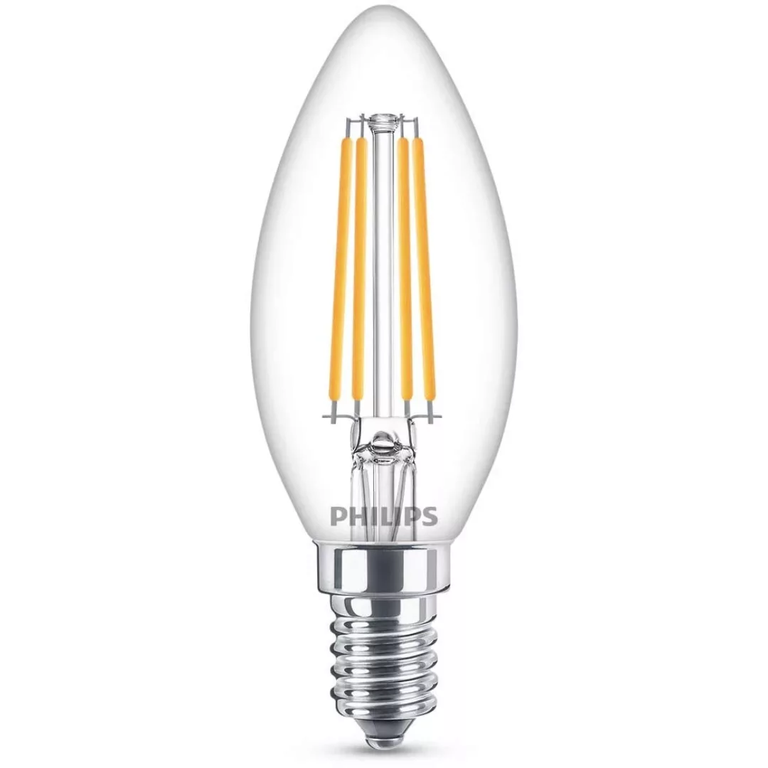 Philips LED Lampe ersetzt 60W, E14 Kerzenform B35, klar, warmweiß, 806 Lume günstig online kaufen