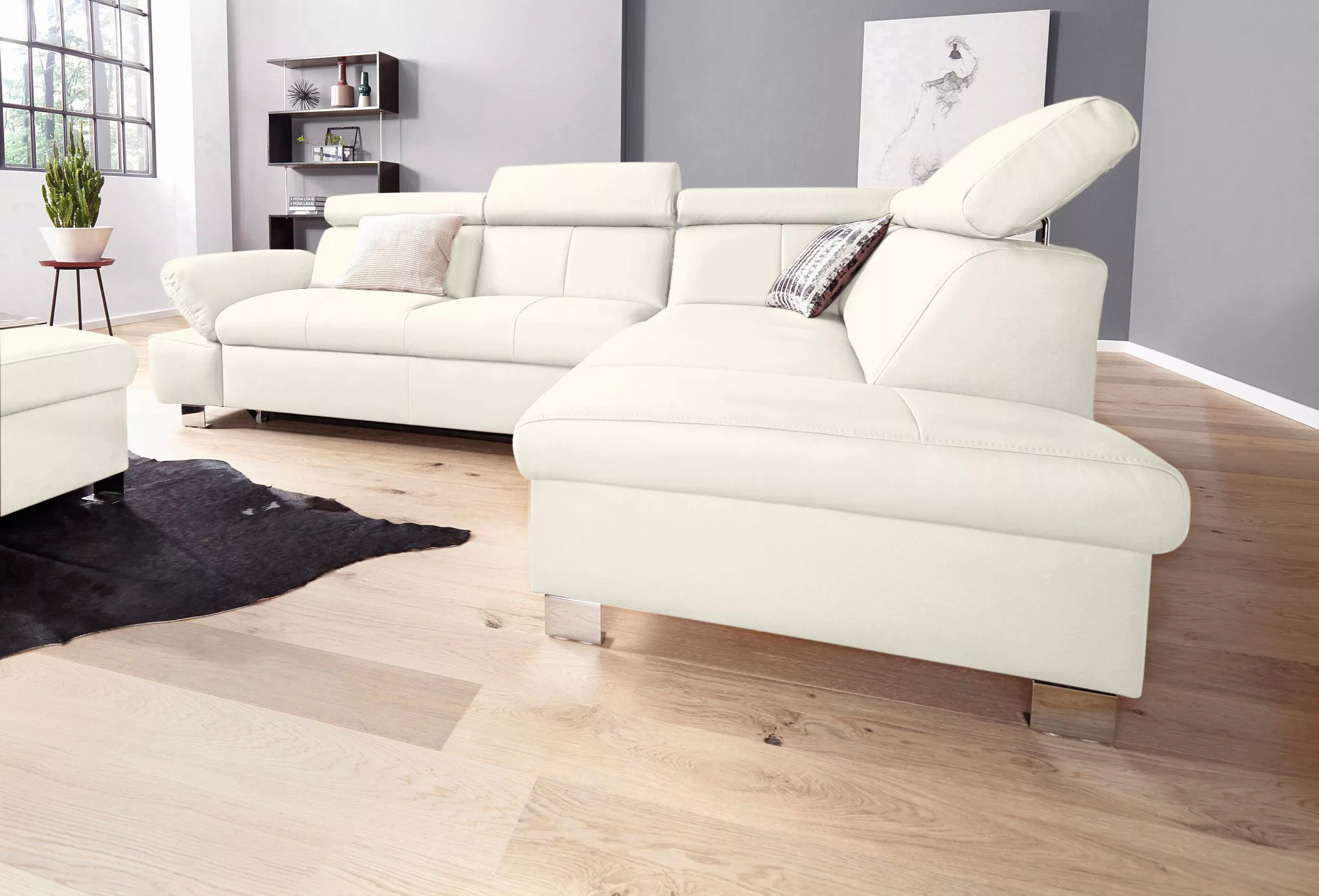 exxpo - sofa fashion Ecksofa »Happy, modern und bequem, L-Form«, inkl. Kopf günstig online kaufen