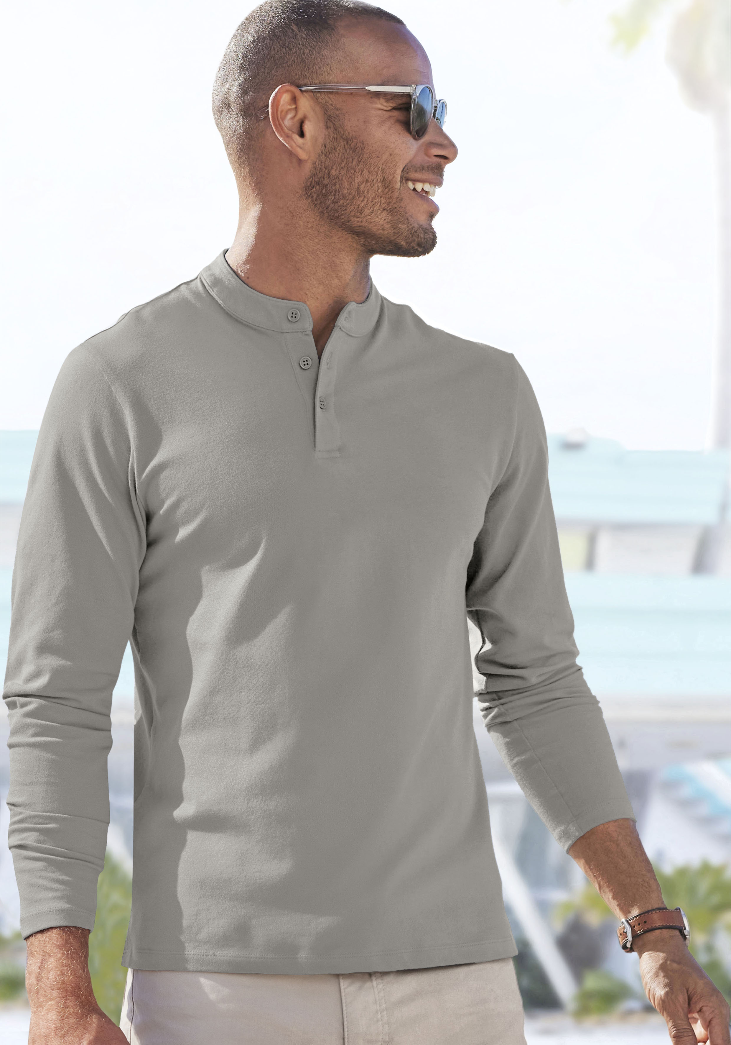 John Devin Poloshirt mit Stehkragen Regular-Fit, aus Baumwoll-Piqué günstig online kaufen