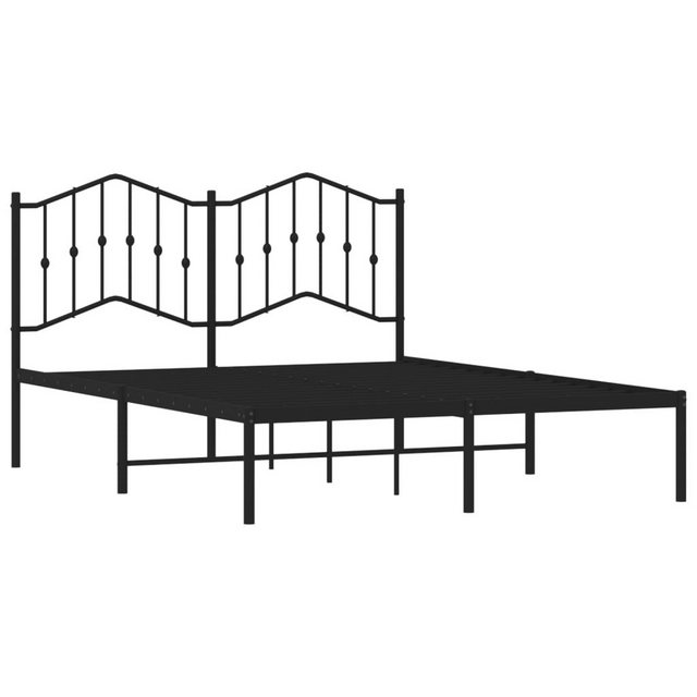 vidaXL Bettgestell Bettgestell mit Kopfteil Metall Schwarz 140x200 cm Bett günstig online kaufen