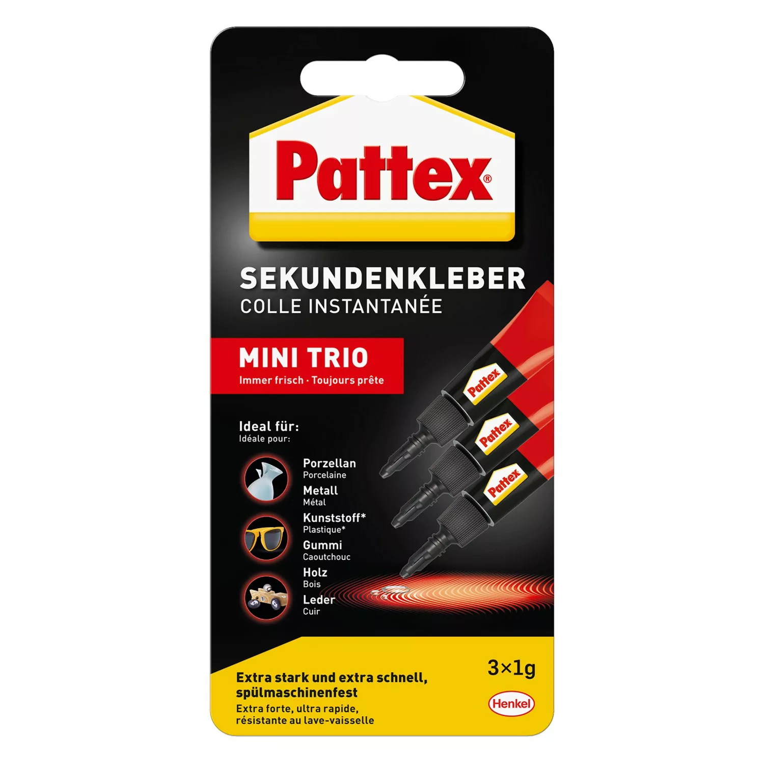 Pattex Sekundenkleber Mini Trio 3 tlg. günstig online kaufen