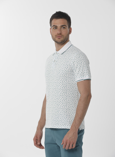 Poloshirt Aus Bio-baumwolle Mit Allover-print günstig online kaufen