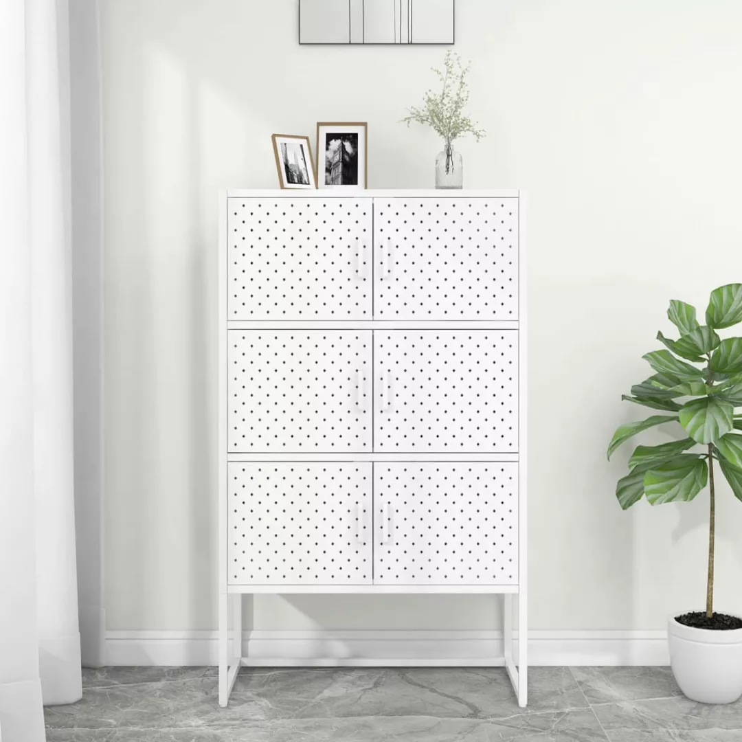 Highboard Weiß 80x35x135 Cm Stahl günstig online kaufen