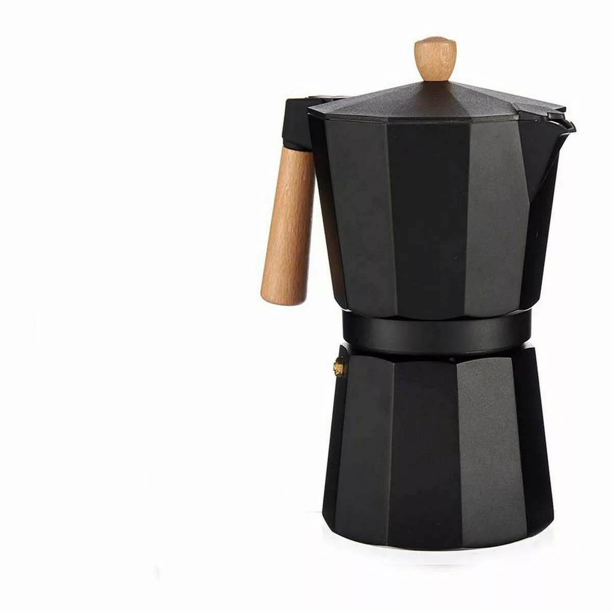 Italienische Kaffeemaschine 12 Kopper Holz Aluminium günstig online kaufen