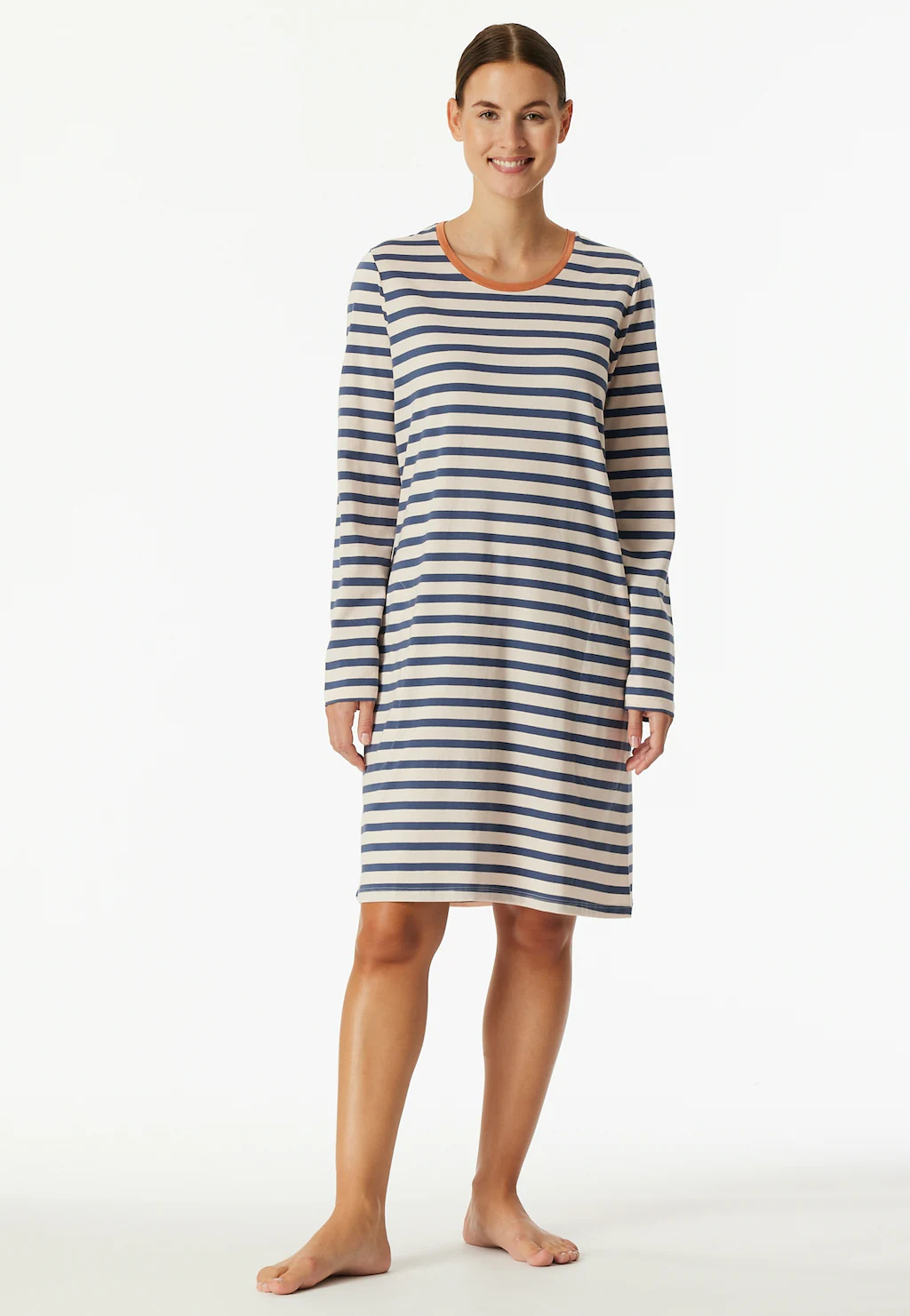 Schiesser Nachthemd "Casual Essentials", mit langen Ärmeln, seitlichen Tasc günstig online kaufen