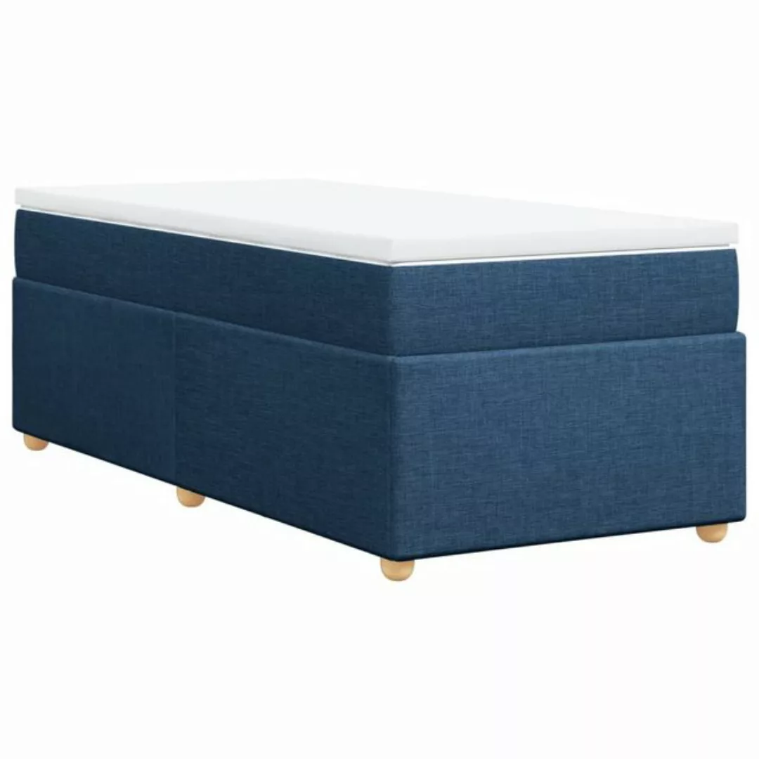 vidaXL Bett Boxspringbett mit Matratze Blau 80x200 cm Stoff günstig online kaufen