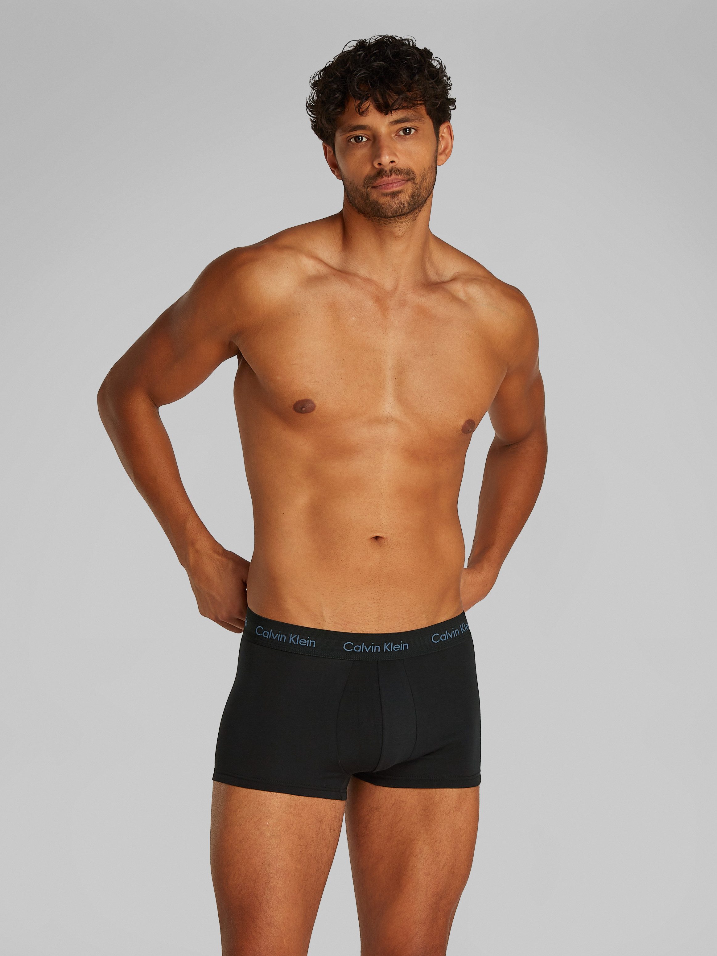 Calvin Klein 3-er Set Low Rise Trunks in Schwarz mit Webbund günstig online kaufen