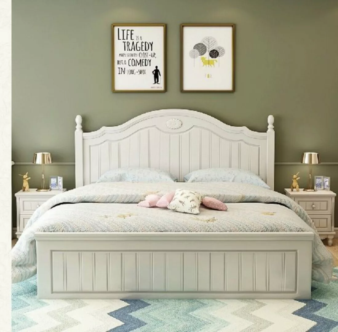 JVmoebel Bett, Bett Landhaus Stil Betten Doppel Holz Luxus Design Möbel Sch günstig online kaufen