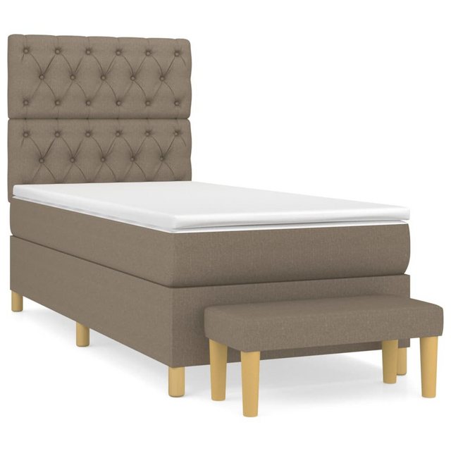 vidaXL Boxspringbett Boxspringbett mit Matratze Taupe 80x200 cm Stoff Bett günstig online kaufen