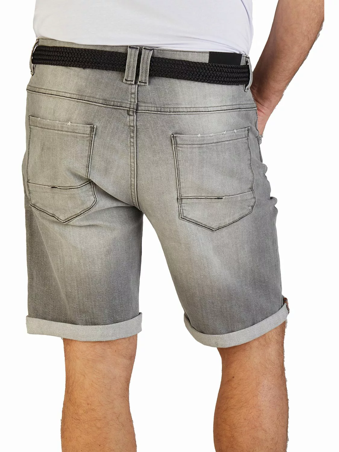 DENIMFY Jeans Shorts Herren mit Gürtel Stretch Kurz Regular Fit DFBo günstig online kaufen