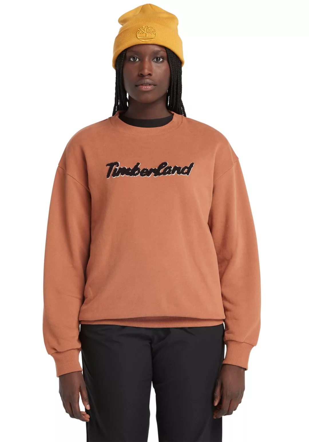 Timberland Rundhalspullover "Logo Texture Crew" günstig online kaufen