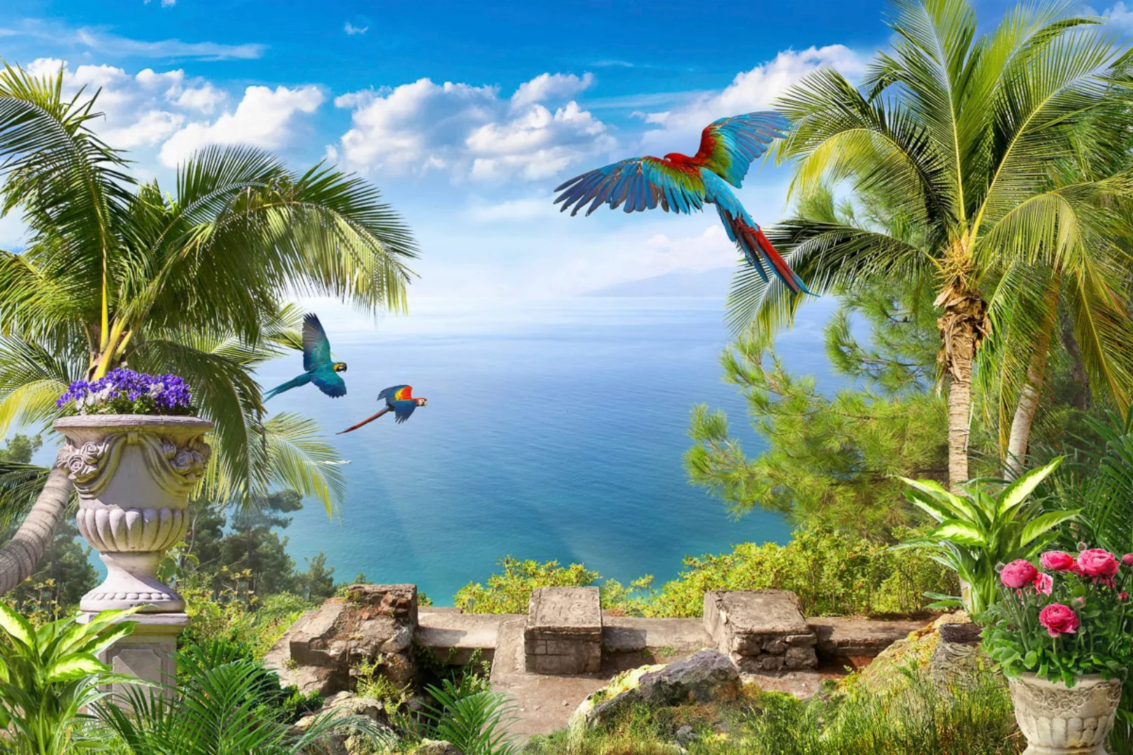 Papermoon Fototapete »Tropische Landschaft« günstig online kaufen