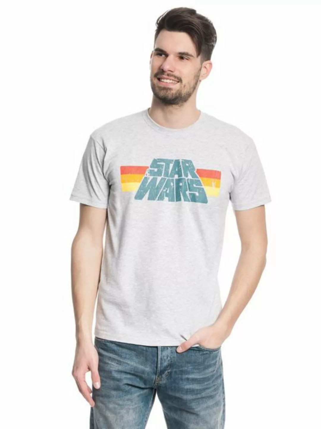 Star Wars Vintage 77 Herren T-Shirt grau meliert günstig online kaufen