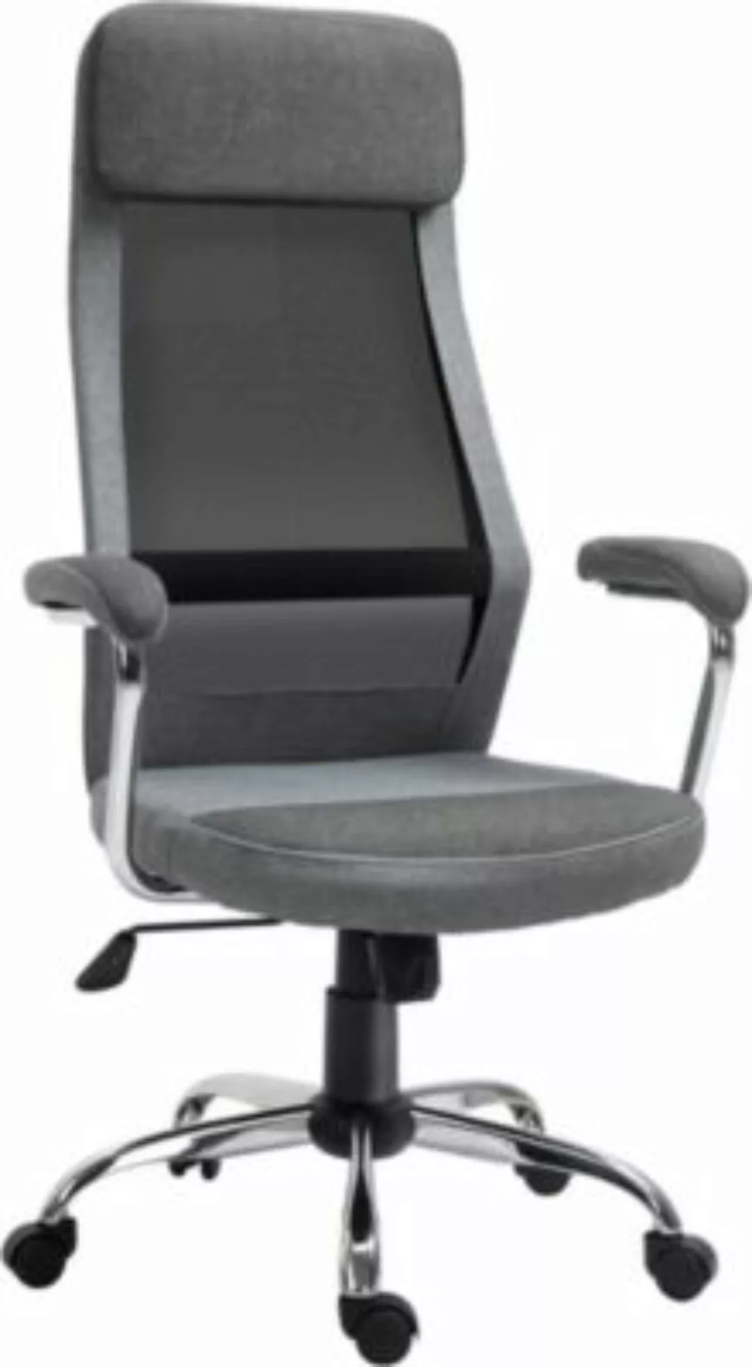Vinsetto Bürostuhl ergonomisch und mit hoher Rückenlehne grau/schwarz günstig online kaufen