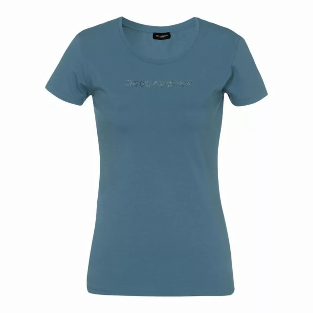 Emporio Armani T-Shirt S/S Round Neck mit funkelndem Logo und Markenschrift günstig online kaufen