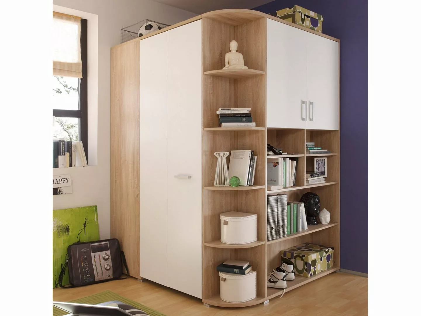 möbelando Kleiderschrank Lasmos 146 x 198 x 133 cm (B/H/T) günstig online kaufen