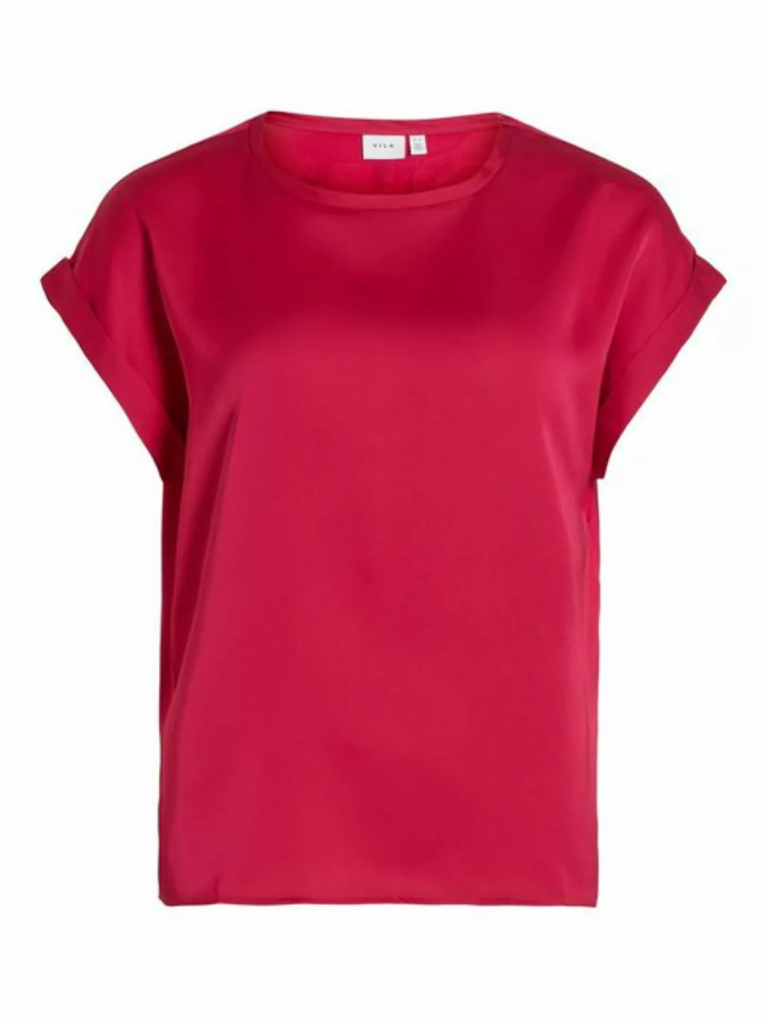 Vila T-Shirt Satin Blusen T-Shirt Kurzarm Basic Top Glänzend VIELLETTE VIEL günstig online kaufen