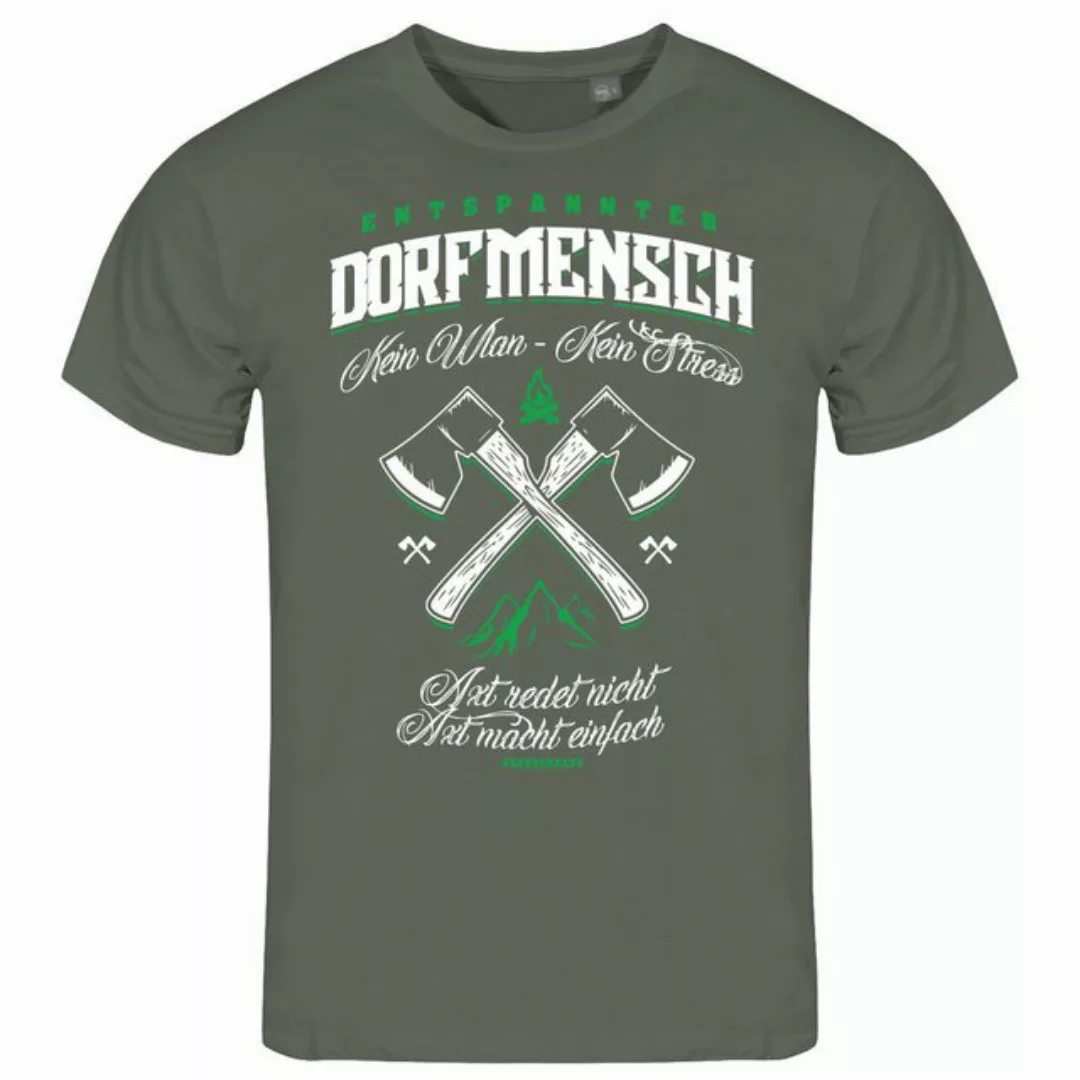 deinshirt Print-Shirt Herren T-Shirt Entspannter Dorfmensch Funshirt mit Mo günstig online kaufen