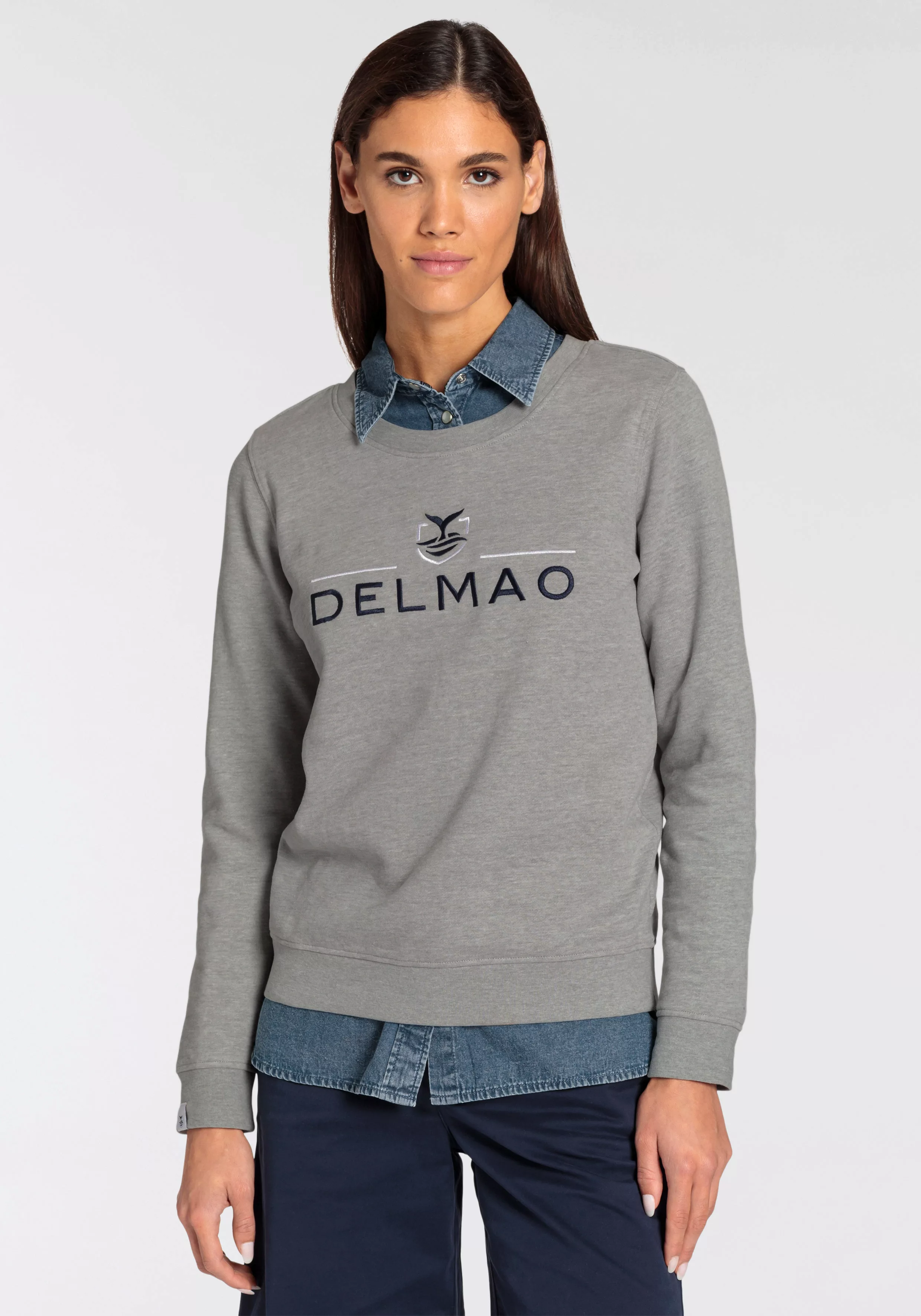 DELMAO Sweatshirt mit edler erhabener Stickerei günstig online kaufen