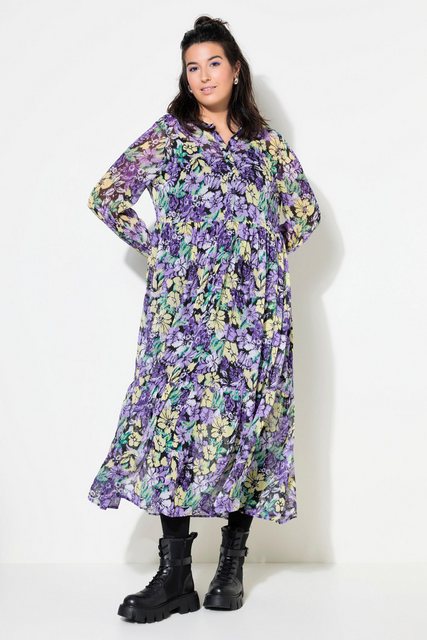 Studio Untold Jerseykleid Maxikleid A-Line doppellagig Chiffon Flower Print günstig online kaufen