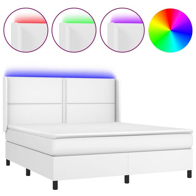 vidaXL Boxspringbett Boxspringbett mit Matratze und LED Kunstleder (180 x 2 günstig online kaufen