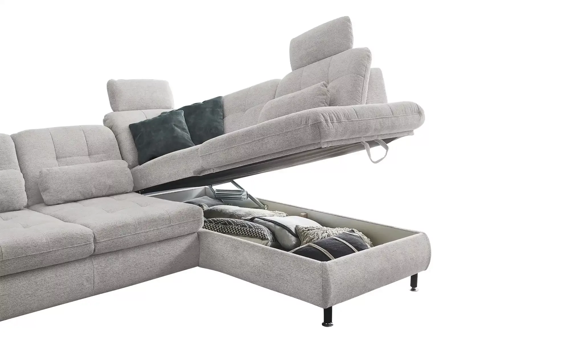 Lounge Collection Ecksofa  LIORA ¦ grau ¦ Maße (cm): B: 242 H: 99 T: 210.0 günstig online kaufen