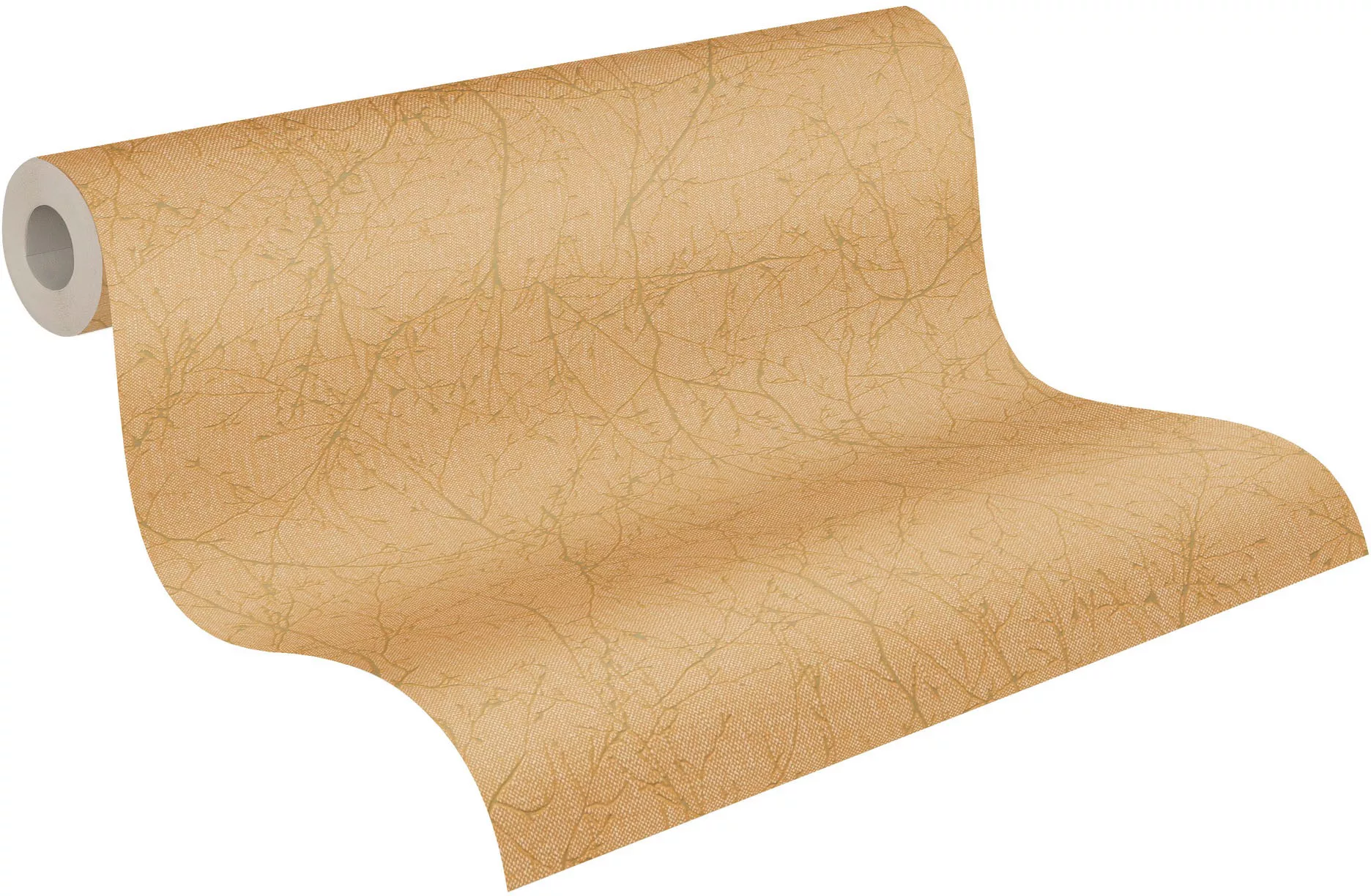 Bricoflor Vliestapete Äste Muster Goldene Tapete mit Baum Design Metallic W günstig online kaufen