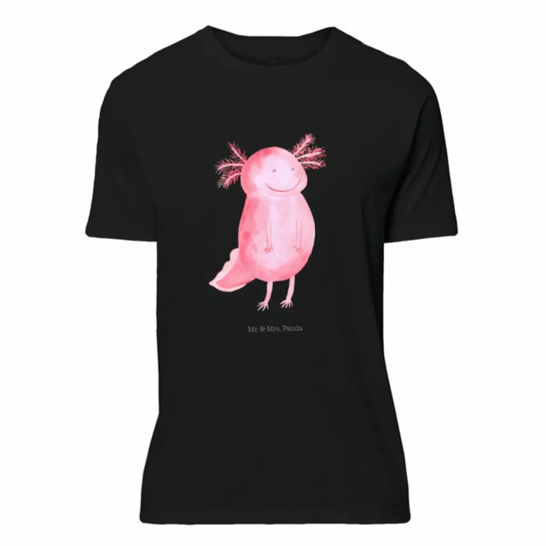 Mr. & Mrs. Panda T-Shirt Axolotl glücklich - Schwarz - Geschenk, gute Laune günstig online kaufen