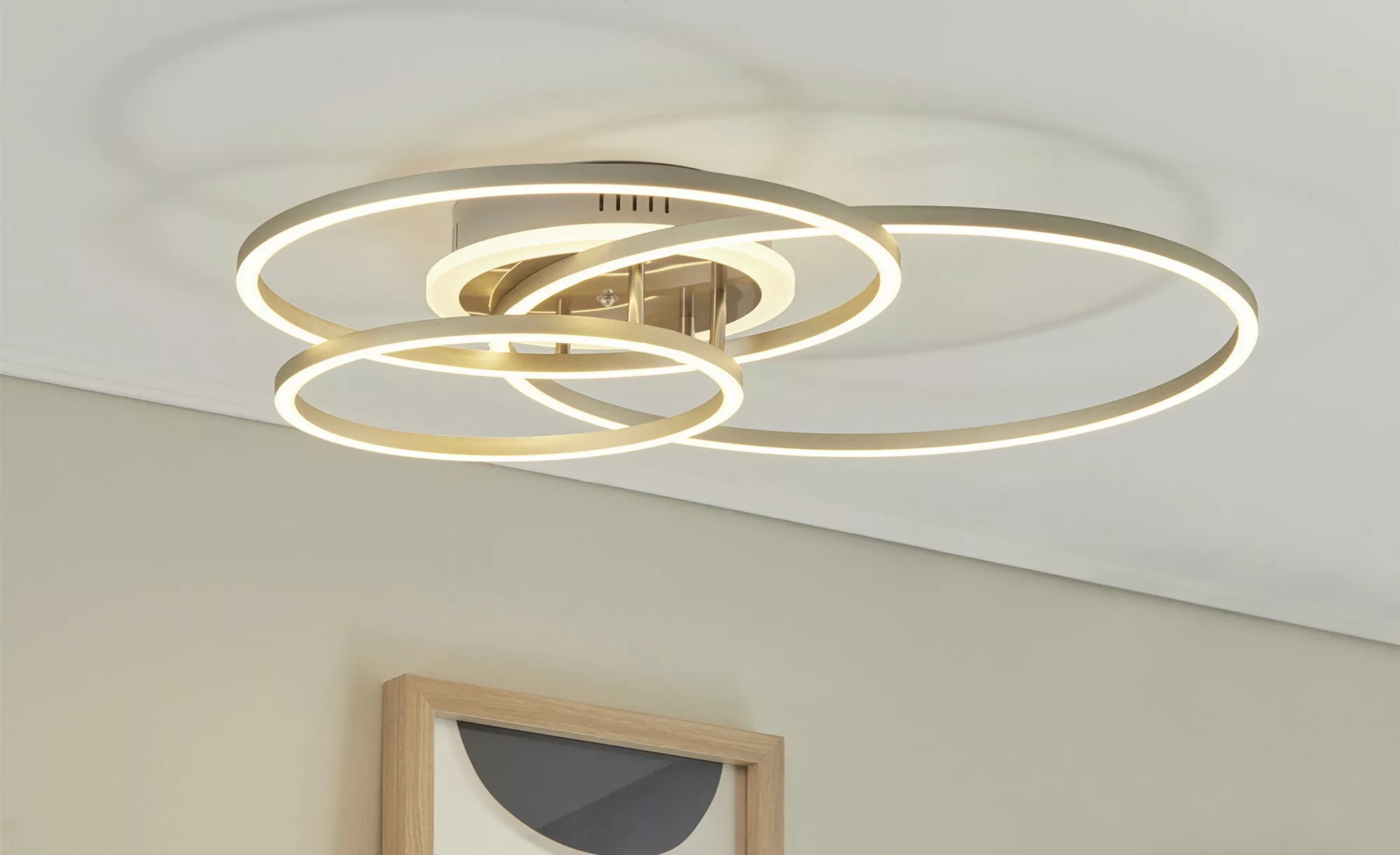 Meisterleuchten LED-Deckenleuchte, 3 Ringe, alufarben ¦ Maße (cm): B: 66 H: günstig online kaufen