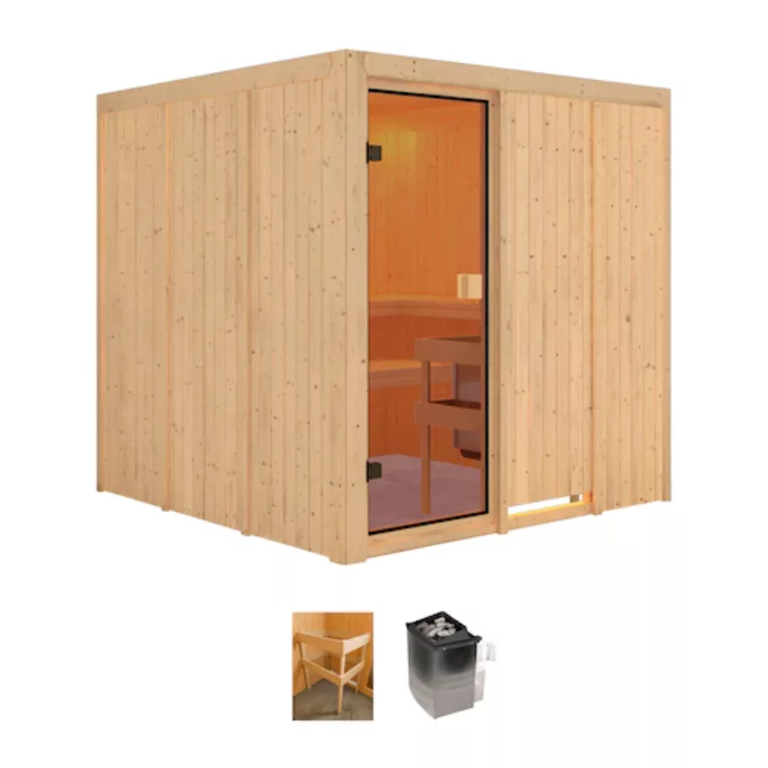 welltime Sauna »Mars«, (Set), 9 kW-Ofen mit int. Steuerung günstig online kaufen